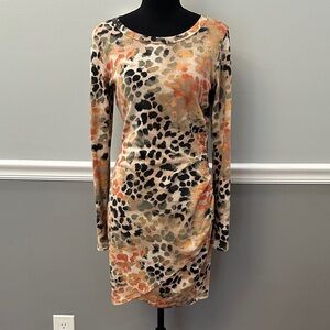 FSL apparel Chic Long Sleeve Animal Print Dress